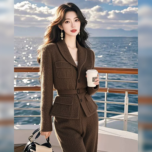 [당일발송] ★화요특가 자정마감 50%★벨티드 헌팅 가디건&니트 일자 밴딩 팬츠 3SET[CD3089_PT5380_BLT]